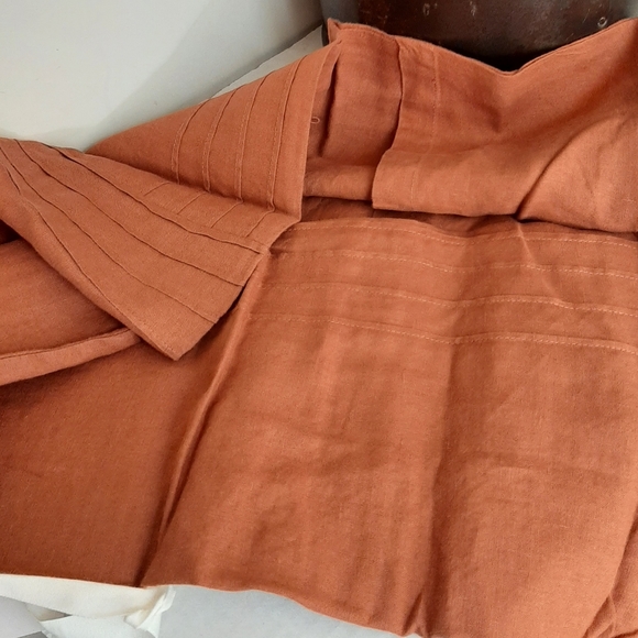 Rejuvenation EURO 100% Organic Linen shams Terracotta - Picture 10 of 11